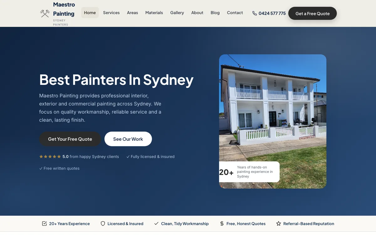 Maestro Painting website